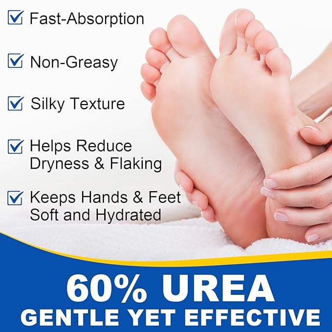 60% Urea with 2% Salicylic Acid Urea Foot Care Stick, 2PCS Heel Stick for Cracked Feet, Foot Care Cream Moisturizer for Dry Cracked Feet, Knees, Elbows, Hands
