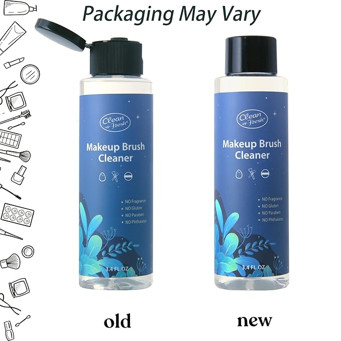 Clean-n-Fresh Makeup Brush Cleaner Set For Brushes, Sponge and Puff 6.8 Fl Oz, 2-Pack Deep Cleaning Washing Cleanser Shampoo With a Cleaning Mat, Gentle Wash