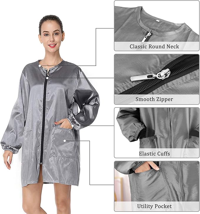 Polyester Fabric Salon Smock Professional Stylist Jacket Waterproof Haircut Cape Barber Apron