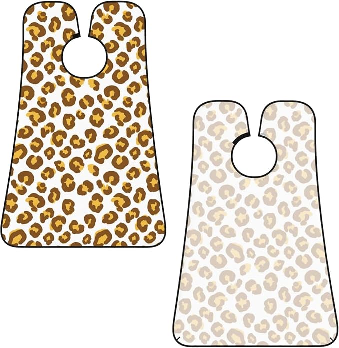 Men's Shaving Accessory Cheetah Gold Leopard Print, Waterproof Beard Apron with Hair Catcher & Suction Cups