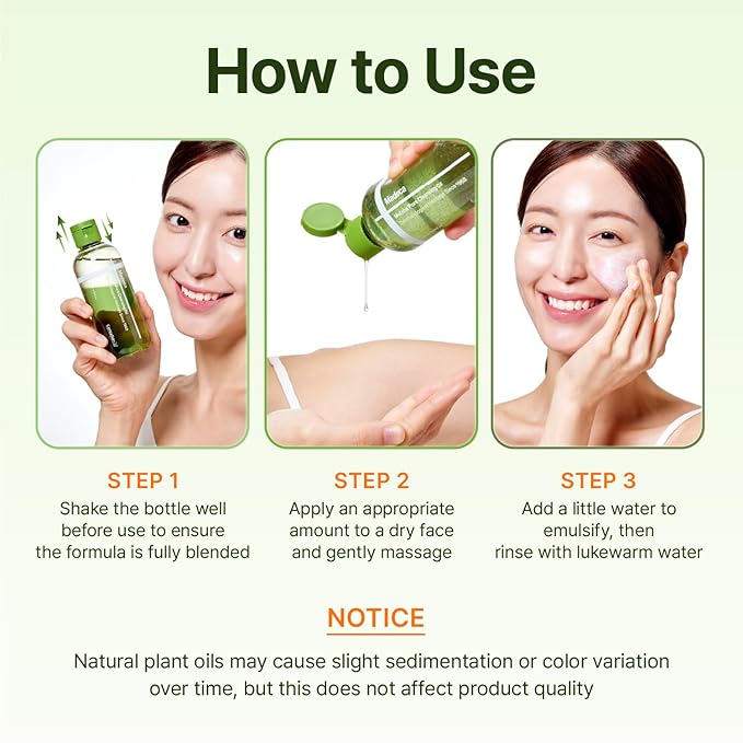 CENTELLIAN 24 Madeca Matcha Cleansing Oil (6.76fl oz) – Two-Tone TECA & Jeju Matcha Deep Cleanser for Pores, Sebum & Blackheads, Waterproof Makeup Removal, Korean Skincare