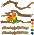 kathson 5pcs Natural Parrot Perch for Cage Wooden Bird Perches Grape Bird Stick Parakeet Climbing Standing Branches Toy Chewable Cage Accessories for Small Budgies Cockatiels Lovebirds Budgies