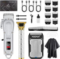 HIENA PRO Professional Hair Clipper Set for Men, Cordless Barber Clippers Set and Trimmer Kit, Electric Beard Trimmer Foil Shaver & Men's Facial Grooming Tool Kit, Gifts for Men (212+LXY+816)