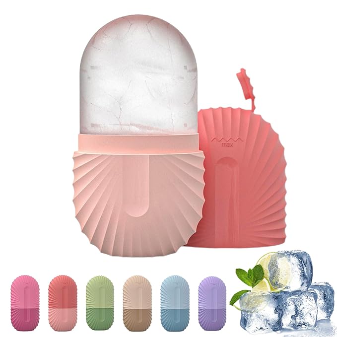 Ice Roller For Face And Eye, Reusable Ice Face Roller, Facial IceRoller, IceGlobes For Faces, Silicone Massage IceMold, IceRoller Skin Care Tool, Massage Facial Ices Tray For Women Girl (pink)