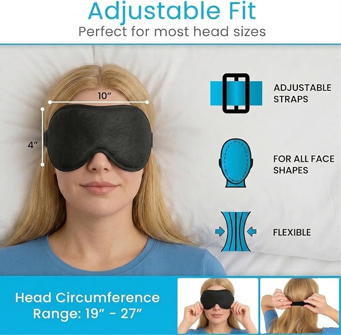Arctic Flex Cooling Eye Mask - Gel Cold Compress for Migraine, Puffy Eyes, Sleeping, Headaches - Heated Eye Mask for Women & Men - Hot & Cold Therapy - After Surgery Ice Treatment, Reusable, Freezable