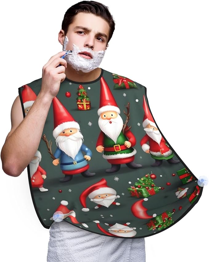 Yellow Flowers Butterflies Print Beard Bib Shaving Apron, Beard Hair Trimming Cape Gift For Dad