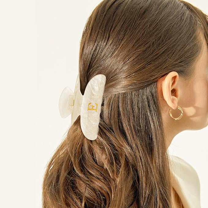 Gifts for Women,Gifts for Coworkers Bride Hair Claw Clips Acrylic Initial Hair Clips | Large Hair Claw for Girls - Teen Girl Cute Trendy Stuff - Gold,G