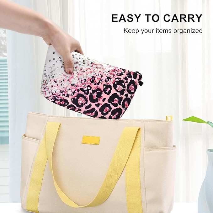 Small Makeup Bag for Travel, Mini Makeup Pouch, Cute Cosmetic Bag for Women, Toiletry Bags, Make Up Brush Skincare Organizer, Pouches for Travel Accessories