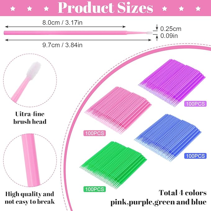 Pndeyo 400pcs Sewing Machine Cleaning Brushes, Disposable Cleaning Swabs Sewing Machine Cleaning Tools Kit, Multi Purpose Clean Swab Sticks for Paint Sewing Machine Glasses Jewelry Makeup Clean