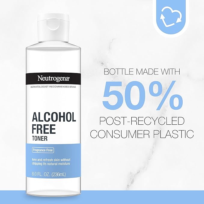 Neutrogena Alcohol-Free Gentle Face Toner | Fragrance-Free | Hypoallergenic | 8 fl. oz | Pack of 2