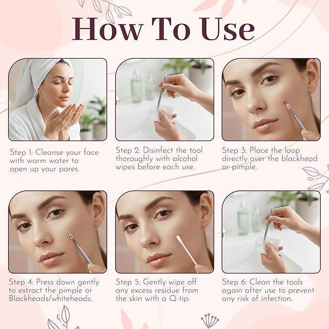 Blackhead Remover Professional Skincare Spot Treatment Blackhead Remover Tool for Blemish Comedone Whiteheads Pimple Popper with Double Sided Soft Touch and Anti-Slip Design