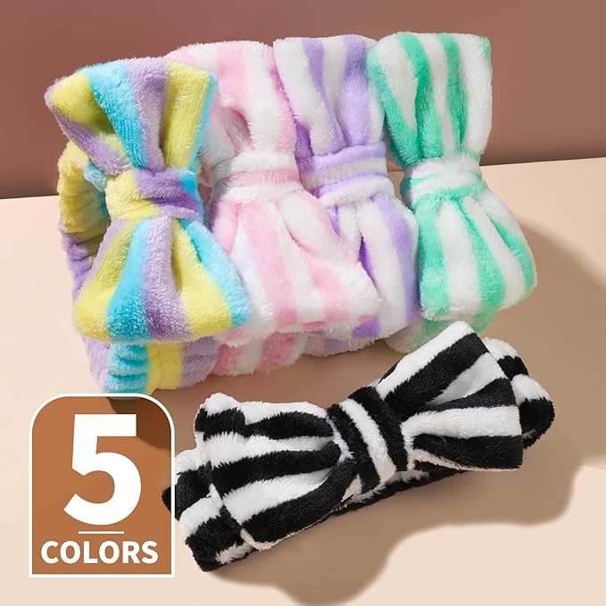 Teenitor Makeup Headband, Spa Headband For Girls, Bow Headbands, Fuzzy Headbands for Washing Face, Skincare