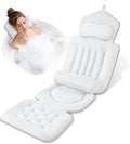 Bath Pillow for Tub, Full Bath Cushion for Tub with 192 Strong Suction Cups, Ergonomic Bathtub Pillow for Neck Back Legs, Soft Air Mesh Quick Drying Spa Bath Pillow Fits All Bathtub Types, White