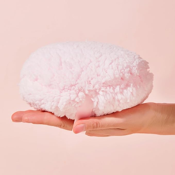 COSHINE Jumbo Body Powder Puff, 6 INCH (15cm) Extra Large Dust Powder Puff Applicator For Loose Mineral Powder Body Powder Shimmer Powder (PINK)