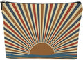 Sun Sunrise Sunshine Makeup Bag, Boho Abstract Cosmetic Bags, Themed Travel Accessories Bag Gifts for Women Sisters Friends, Ideal Travel Toiletry Bags Birthdays Gifts for Boho Lovers Women Girls