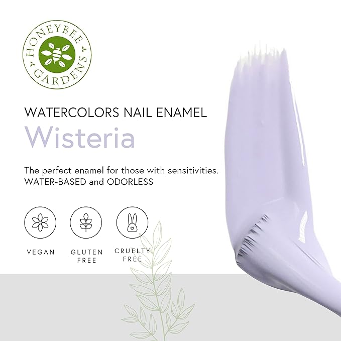 Honeybee Gardens Water-Based Nail Enamel, Wisteria, Matte Opaque Light Pastel Purple, Eco-Friendly, Odorless & Vibrant Polish, 0.5 fl oz