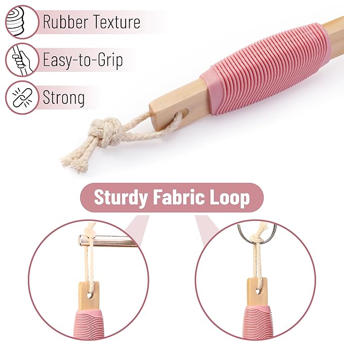 Slick- Lotion Applicator with 3 Extra Pads, 17 Inch, Pink, Back Applicator Lotion, Certified Organic, Easy Reach Washable, Self Tanner for All Skin Tone