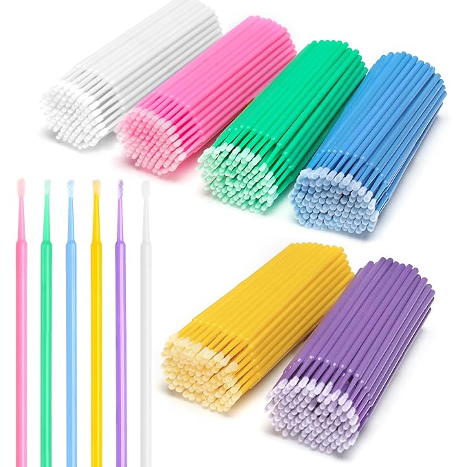 Akstore 600 PCS Disposable Micro Applicators Brush Eyelash Extension (Mixed)