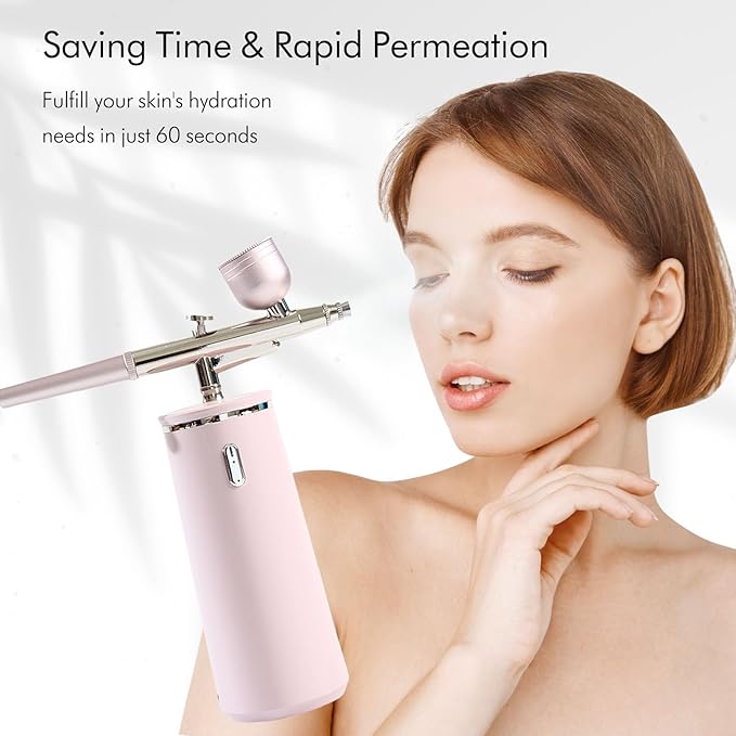 Microtree Nano Facial Sprayer High Pressure, Oxygen Facial Machine Rechargeable Fine Mister Portable Facial Steamer Mist for Face Hydrating Skin Care Facial SPA at Home