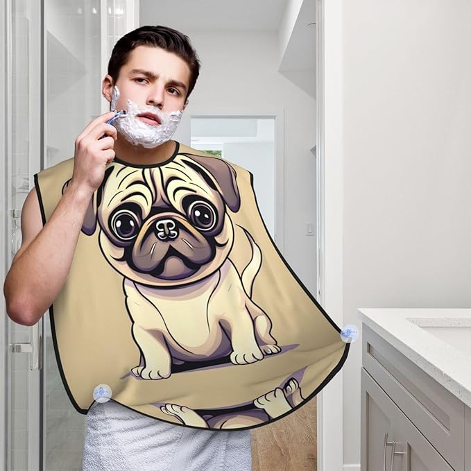 Three Dachshunds Print Beard Bib Shaving Apron, Beard Hair Trimming Cape Gift For Dad
