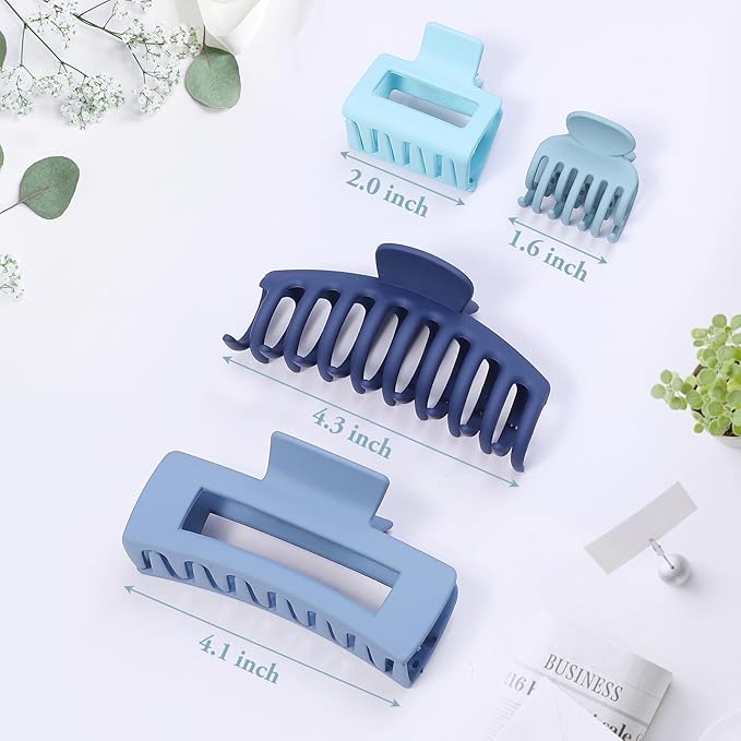 Hair Claws 16 Pcs Hair Clips for Women Thin Thick Curly Hair Large and Small Matte Banana Clips Strong Hold Nonslip