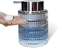 Glass Hand Foaming Soap Dispensers with Silver Pump Refillable Hand Soap Dispenser for Bathroom Kitchen (1Pack-D888)
