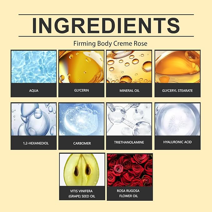 Champagne Lift Firming Body Cream,Champagne Lift Body Creme Anti-Aging Skin Tightening with Lifting Formula | Hydrates Dry Skin,Deep Hydration & Smoothing, Hydrates Dry Skin Arms & Legs (Rose)