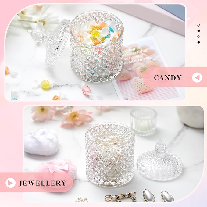 Tioncy 3 Pcs Large Body Powder Puff and Container Valentine's Day gift Powder Container with Puff Crystal Case Soft Washable Reusable Velour Face Body Glitter Wet Dry Makeup(Cylinder,Clear)