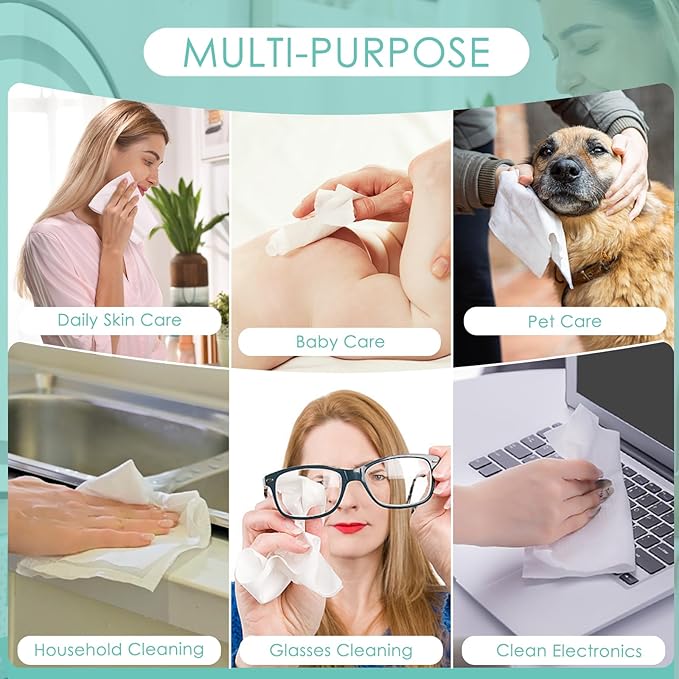 Ditoi Disposable Face Towels,Ultra Soft &Thick Face Dry Wipes for Makeup Removal,Viscose Fiber Facial Coths for Women Daily Cleansing, Skincare,60 Count
