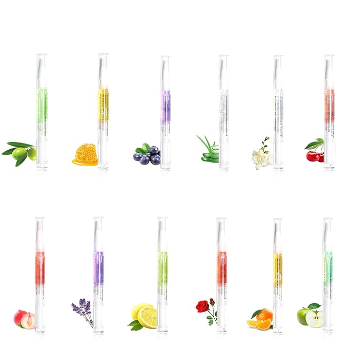 Cuticle Oil Pen 12pcs for Nails Care,Nail Oil for Strength,Nourish Moisten Care to Reduce Nail Cracking and Dry for Weak peeling brittle and thin nails