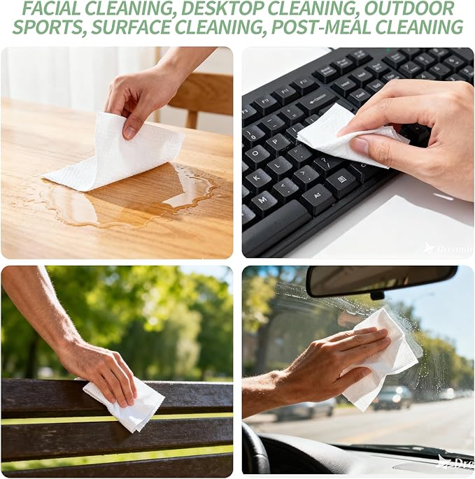 100 PCS Compressed Towel, Disposable Compressed Towel Tablets,Individually Packed,Coin-Sized Face Towels for Travel, Camping and Outdoor Sports