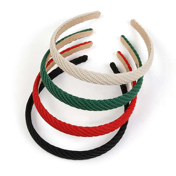 Knitted Headbands for Women Thin Hairbands Trendy Christmas Headband for Women's Hair Cute Hair Accessories 4 PCS