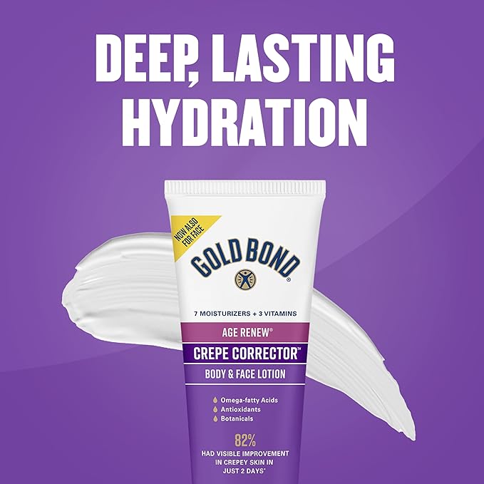 Gold Bond Age Renew Day & Night Duo Lotion Set for Body & Face, Crepe Corrector & Retinol Overnight Lotion Visibly Firms Skin & Visibly Smooths Skin, 8.6 oz