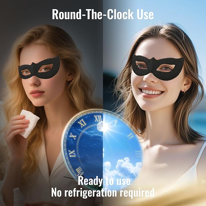 Self Cooling Eye Masks for Migraines, Eyestrain, Puffiness, All-Natural Ingredients, Cold Eye Mask for Travel, Flights, Screen Time, or Overnight Puffiness