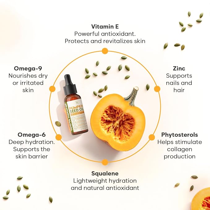 Cold Pressed Pumpkin Seed Oil for Hair Care, Dry Scalp Oil, Skin & Nail Hydration (2Fl Oz), Pumpkin Seed Extract Drops for Scalp Care, Smooth Split Ends, Natural Hair Serum Alternative