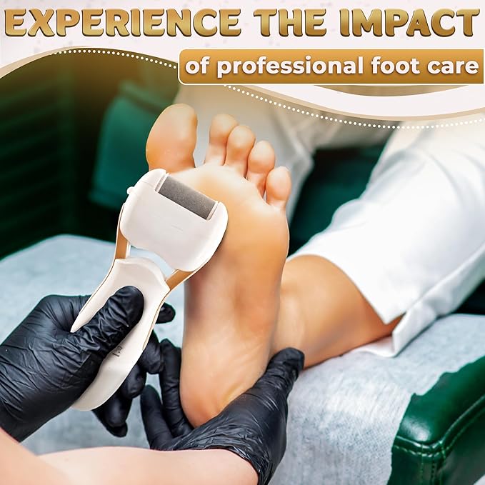 Electric Callus Remover for Feet – Electric Foot Filer with 3 Replacement Rollers & 360° Rotating Head – Hard Skin Remover for Feet with Ergonomic Handle for Easy Grip & Control in Home Pedicure