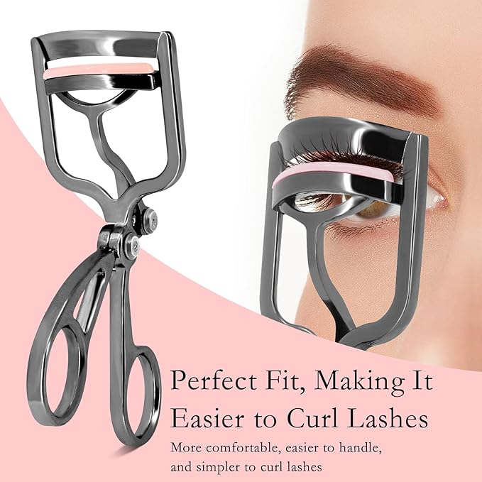 Luxurious Eyelash Curler, Professional Eyelash Curlers Long Lasting Lash Curl Eye Opening Voluminous Lashes Curler Heavy Duty, Zinc Alloy (Black)