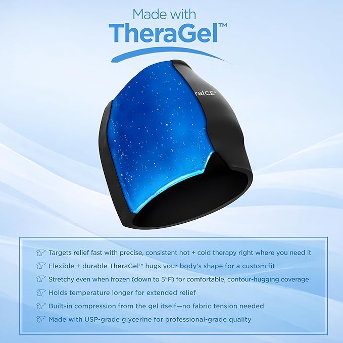TheraICE Headache Relief Cap, Migraine Ice Pack Mask Products, Women Cooling Gel Hat, Face Cold Compress Head Wrap for Her Stress. Great Birthday Gift for Mom, Sister, Grandma, Girlfriend, & Teacher