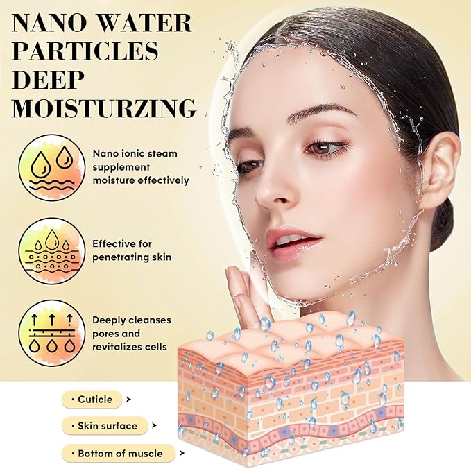 Facial Steamer Spa Kit, Nano Ionic Face Steamer for Deep Cleaning Unclogs Pores, Warm Mist Humidifier Steamer for Face Home Sauna SPA, Self Care Gifts for Women
