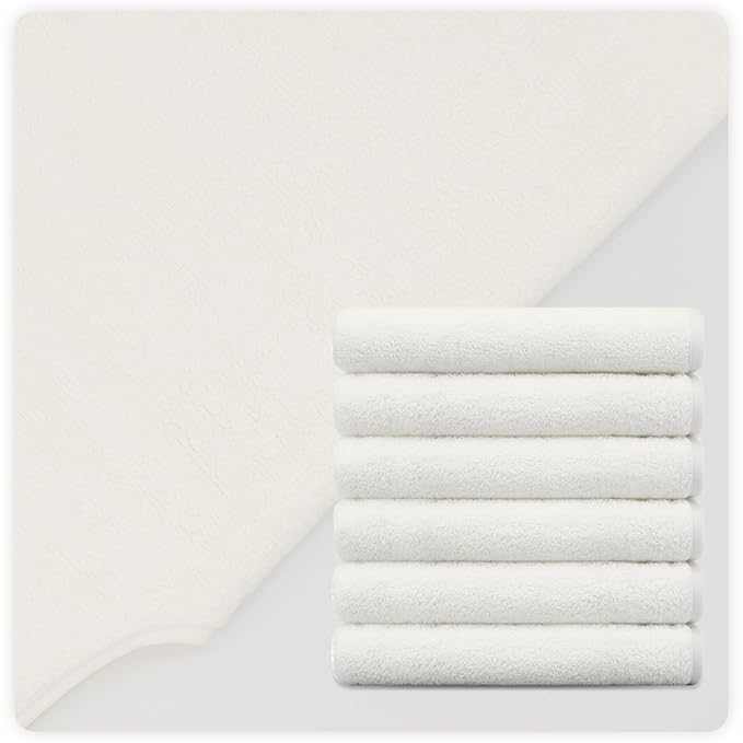 MAYOKEN® 12PCS U-Shaped Microfiber Facial Towels for Estheticians, Ultra-Soft & Absorbent Spa Towels for Massage, Facial Steam & Skincare (Warm White)