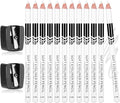 12Pcs White Barber Pencil with 2 Sharpener, Magic Hairline Pencils for Lineup Beard Shaping Beard Guide Pen Barber Chalk for Beards Hair Makeup Design for Men