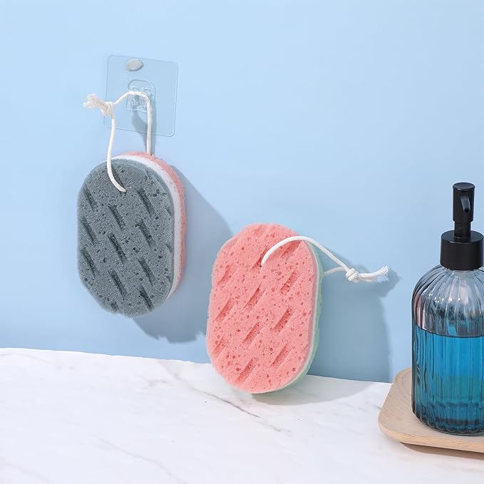 2 Pcs Soft Large Bath Sponges, 3 Layer Exfoliating Body Loofah Sponge for Shower Sponge for Women Men Bath Accessories