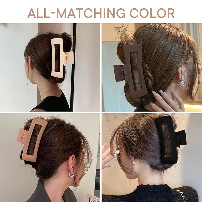 Extra Large Oversized Jumbo Claw Clips for Thick Hair - 4 Pack XL Non-slip Hair Accessories for Women and Girls