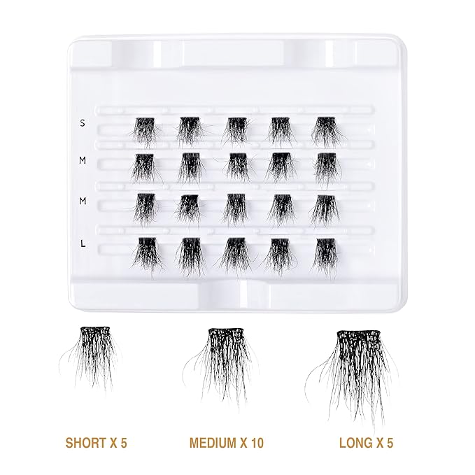 i•ENVY Extended Real Mink Lash Clusters Lashes DIY Salon Lash Extension Apply Underneath Natural Lashes for Perfect Lash Extension Effect, False Eyelashes Reusable