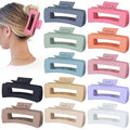 4.1 Inch Jumbo Hair Clips - 12 Pcs Colorful Square Jaw Clips for Thick Hair, Women and Girls Hair Accessories