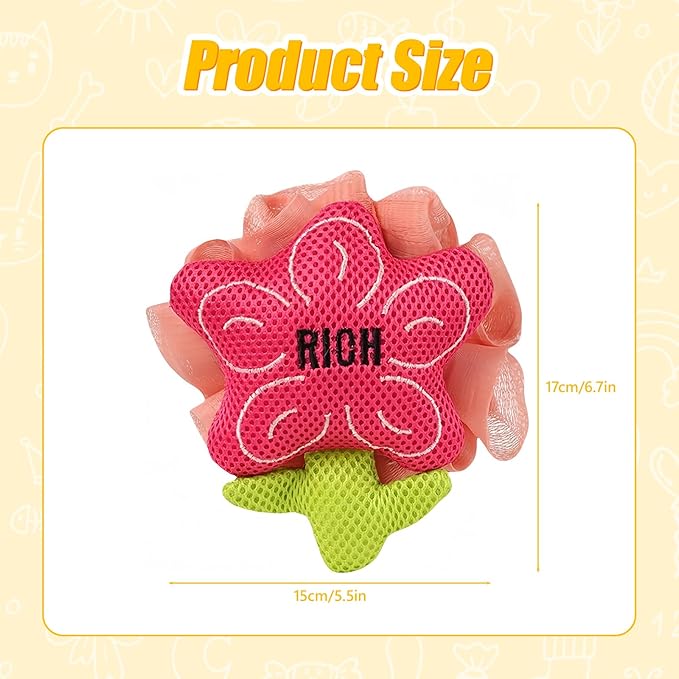 Kids Loofah, Cute Cartoon Animal Kids Bath Sponge with Hanging Rope, Soft Double Mesh for Rich Lather (Money Flower)