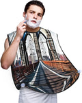 Brooklyn Bridge Print Beard Bib Shaving Apron, Beard Hair Trimming Cape Gift For Dad