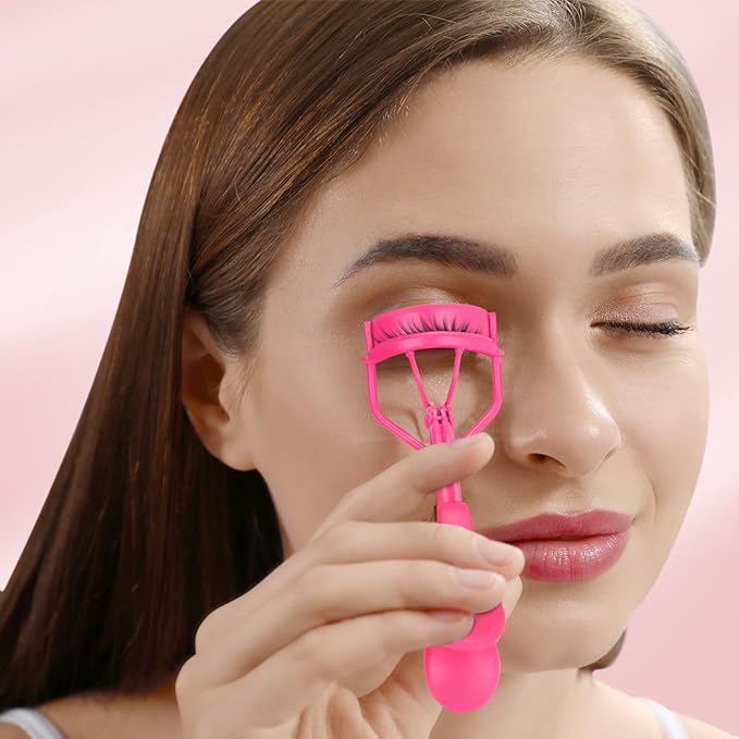 Eyelash Curler with Pads, Lash Curler 2 Pcs with 10 Extra Silicone Replacement Pads, Comfortable Grip for Effortless Curling – Eyelashes for The Perfect Eye Contour (Light Pink)