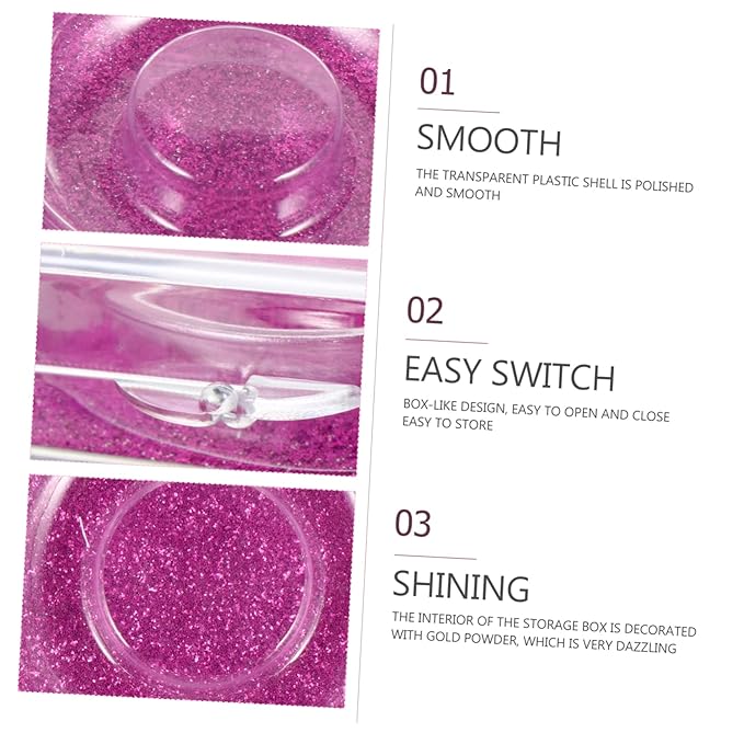 6pcs Square Glitter Eyelash Box Lash Tray Holder False Eyelash Case for Extensions