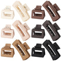 Square Hair Claw Clips,Big and Small Non-slip Square Matte Hair Claw Clips,12 Pcs